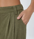 Straight-Leg Corduroy Pants with Pockets