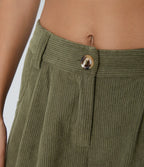 Straight-Leg Corduroy Pants with Pockets