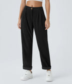 Straight-Leg Corduroy Pants with Pockets
