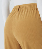 Straight-Leg Corduroy Pants with Pockets