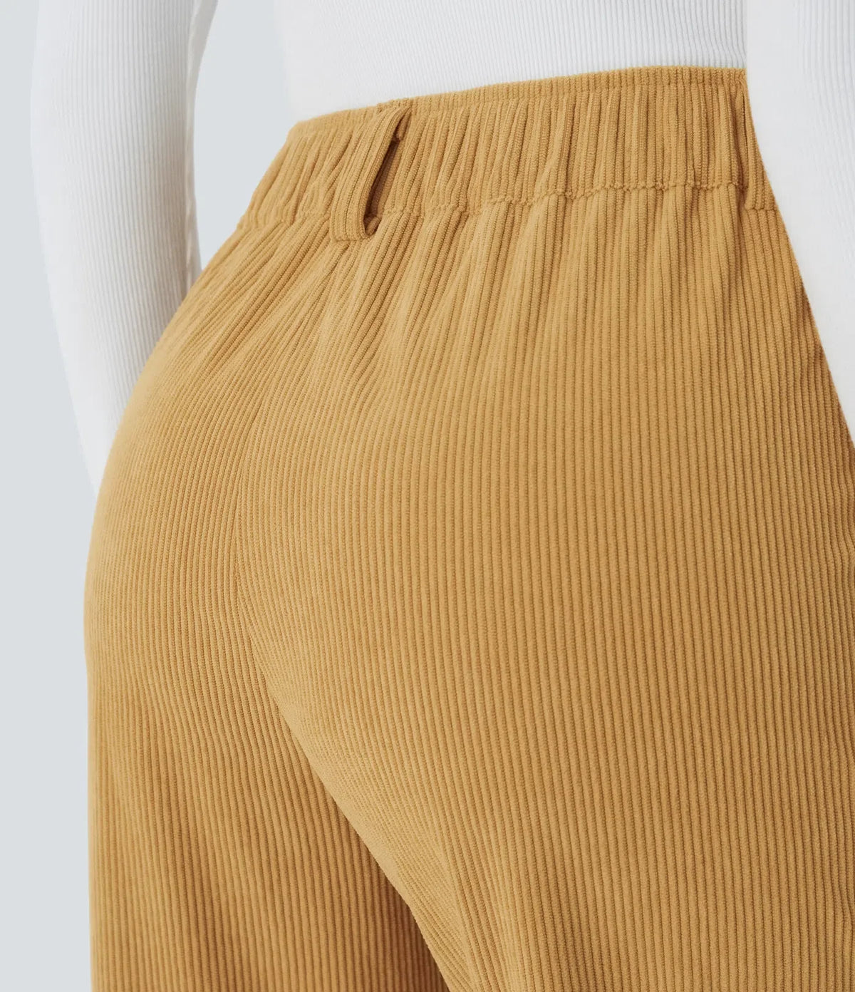 Straight-Leg Corduroy Pants with Pockets