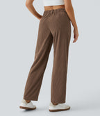 Straight-Leg Corduroy Pants with Pockets