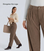 Straight-Leg Corduroy Pants with Pockets