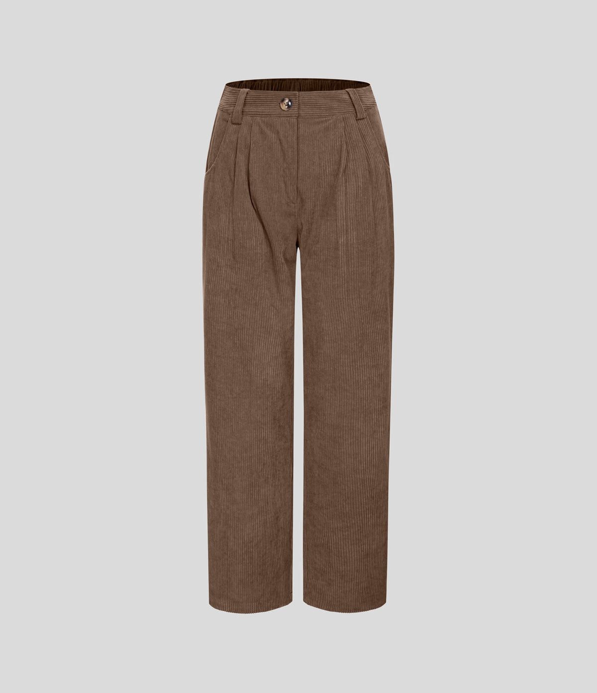 Straight-Leg Corduroy Pants with Pockets